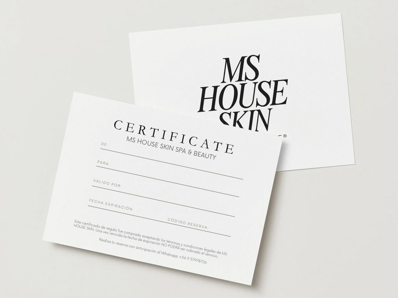 Certificado de Regalo MS HOUSE SKIN